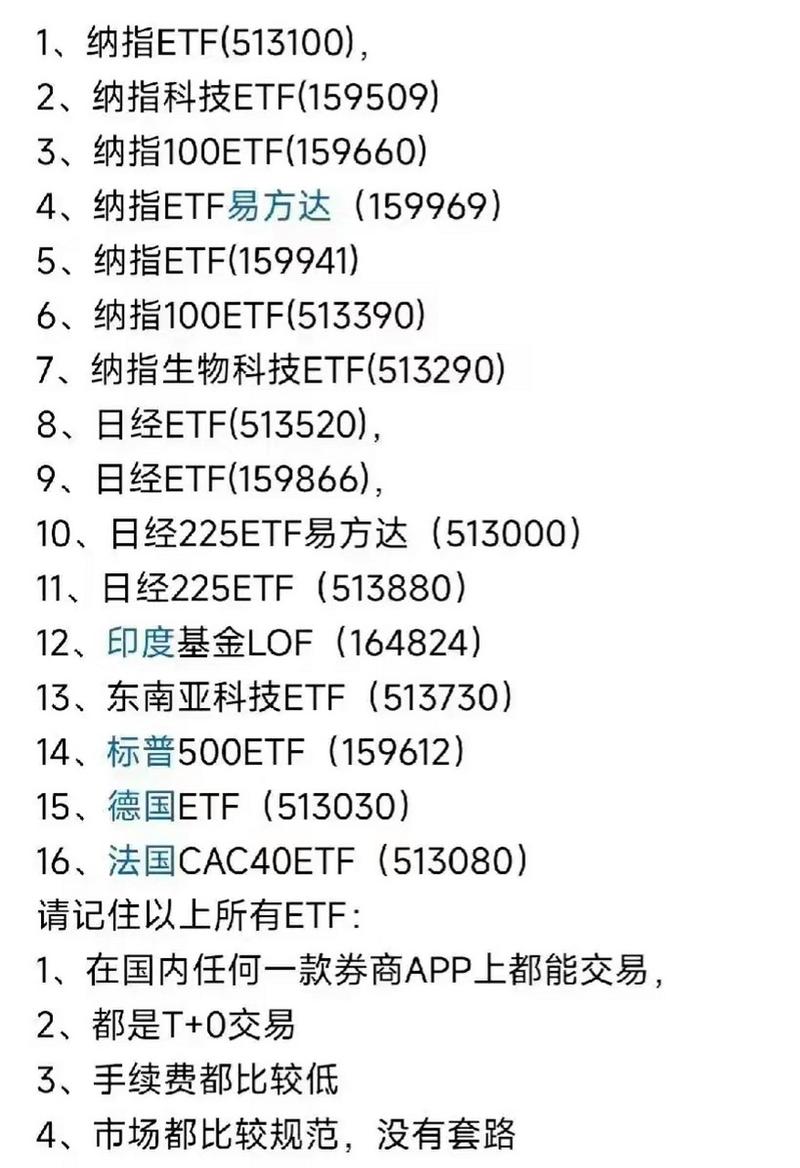 关于日内t+0交易的etf品种的信息