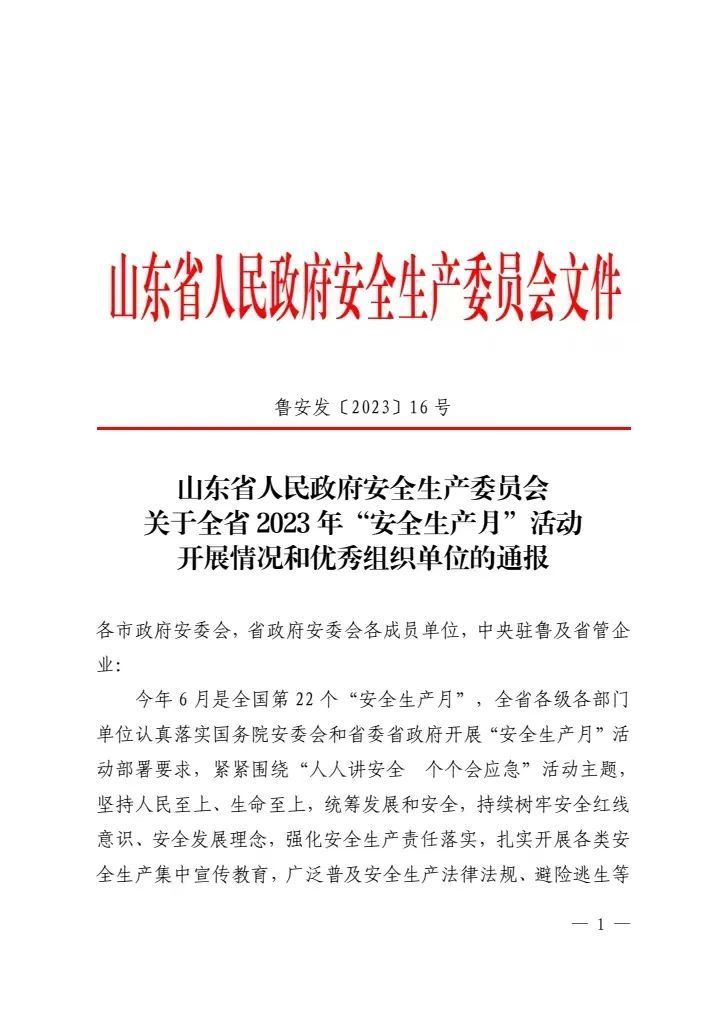 山东省安全生产委员会(山东省安全生产委员会办公室安全生产责任保险索赔)